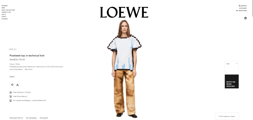 La ropa en forma de píxeles de la marca Loewe ha llegado, a partir de $590 Dolares. 2 La ropa en forma de píxeles de la marca Loewe ha llegado, a partir de $590 Dolares.
